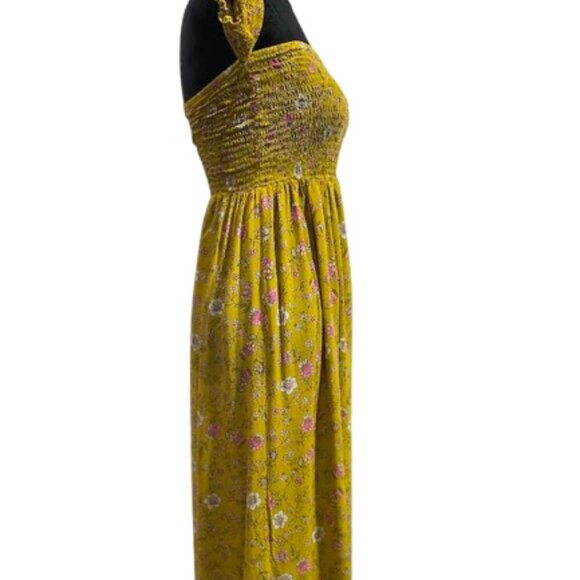 Forever 21 Summer Mustard Floral Of Shoulders Maxi Dress Women's Small - Picture 5 of 11